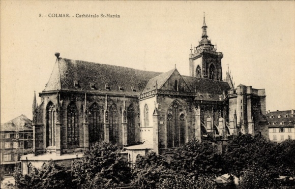 Ak Colmar Kolmar Elsass Haut Rhin,  Kathedrale St-Martin,  Architektur