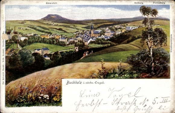 Postcard Annaberg Buchholz Erzgebirge, Pöhlberg, Keilberg, Fichtelberg