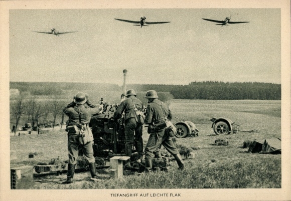 KP Niemiecki Wehrmacht, atak z małej wysokości na lekkie działa przeciwlotnicze
