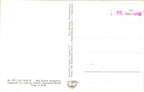 Postcard Treuenbrietzen, aerial photograph