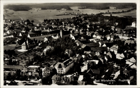 Ak Bad Wörishofen im Unterallgäu, Fliegeraufnahme, Stadt