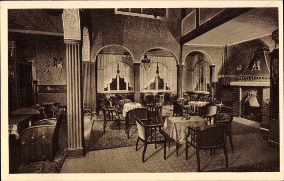 Postcard Oberhof in the Thuringian Forest, Heinrich Lorenz Foundation, Reception Hall