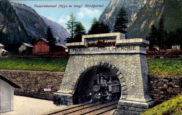 Postcard Salzburg, Tauerntunnel, north portal