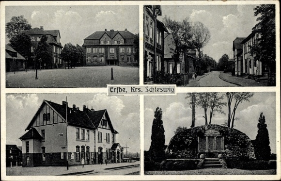 Ak Erfde in Sleeswijk-Holstein, stadsgezichten, monument