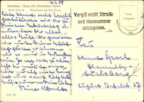 Artist PC Maurus, Hanns, Veneto, Misurinasee with Drei Zinnen, HDK 437