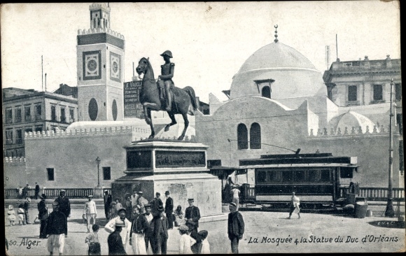 KP Algiers Alger Algieria, meczet i pomnik księcia Orleanu
