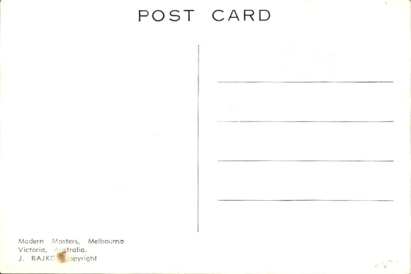 Artist Postcard Rajko, S., Melbourne Australia, Olympics, Olympic Games 1956, javelin thrower