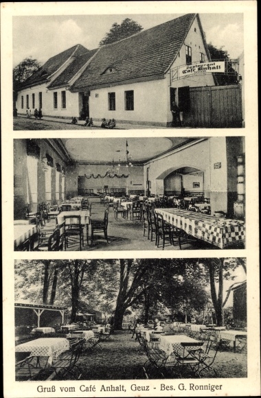 Ak Geuz Köthen in Anhalt, Café Anhalt, Bes. G. Ronniger