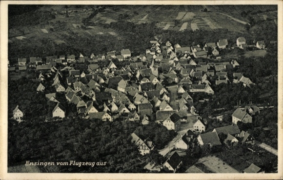 Ak Ensingen Vaihingen an der Enz, luchtfoto, zicht op huizen, architectuur
