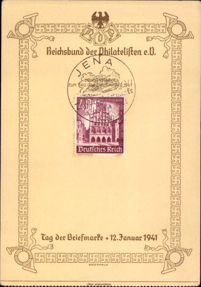 Ak Jena in Thüringen, Reichsbund der Philatelisten, Tag der Briefmarke 1941