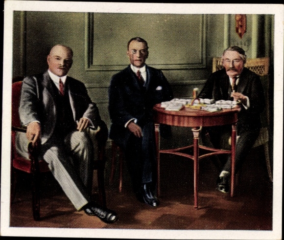 Collector's picture The post-war period No. 94, October 1925, Locarno conference, Briand, Chamberlain, Stresemann