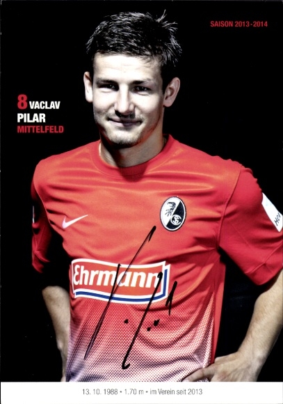 Autogrammkarte Fußballer Vaclav Pilar, SC Freiburg, Autogramm