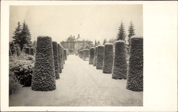foto Ak Hamburg Nord Ohlsdorf, begraafplaats, winter