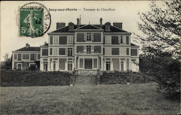 Ak Jouy sur Morin Seine et Marne, Terrasse de Chauffour