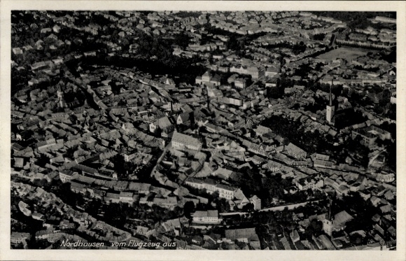 Ak Nordhausen am Harz, Luftaufnahme von  1943, Stadtansicht