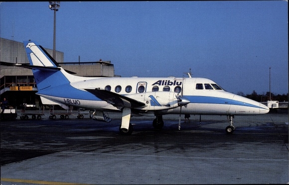 Postcard Italian passenger plane, Aliblu Airways, BAe 3109 Jetstream 31