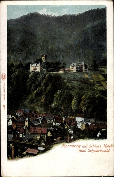 KP Hornberg w Schwarzwaldzie, częściowy widok z hotelem Schloss