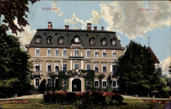 Postcard Altdöbern in Lower Lusatia, Count's Castle