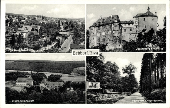 PC Betzdorf Sieg, city view, youth castle Freusburg, war memorial, high school