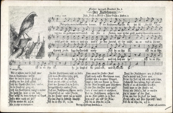 Song Postcard Hans Soph, The soot tail, Erzgebirge dialect no. 5
