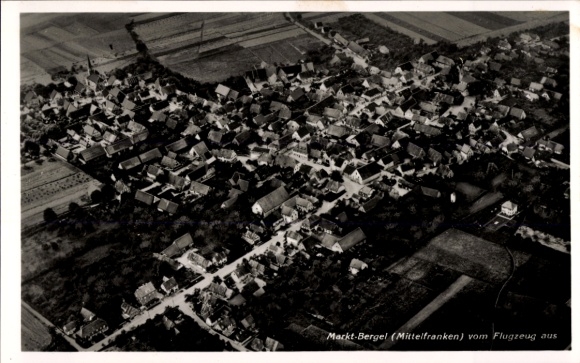Postcard Marktbergel Middle Franconia, aerial photograph