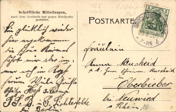 Postcard Berlin Steglitz Groß Lichterfelde, Guard Rifle Barracks