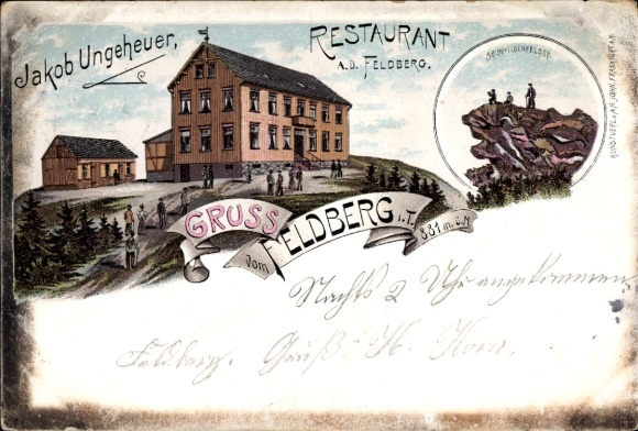 Chromo-Litho Niederreifenberg Schmitten im Taunus, Großer Feldberg, Restaurant