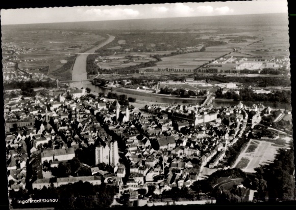 Ak Ingolstadt an der Donau Oberbayern, Fliegeraufnahme