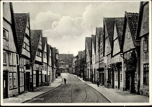 Postcard Blomberg in Lippe, Kurzer Steinweg