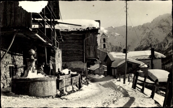 Postcard Saint Veran Hautes-Alpes, Ville sous la neige