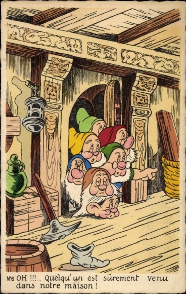 PC Walt Disney, Snow White, dwarves, living room, pickaxe