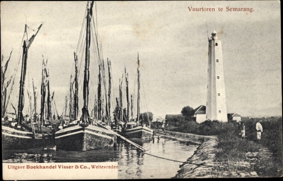 Postcard Semarang Java Indonesia, lighthouse