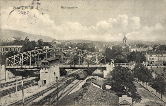 KP Sarreguemines Saargemünd Lotaryngia Moselle, panorama, odcinek pociągu