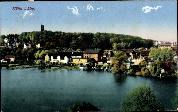 Postcard Mölln in Lauenburg, panorama