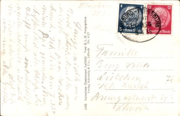 Postcard Elmshorn in Schleswig Holstein, aerial photograph