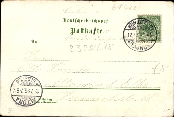 Chromo-Litho Königstein im Taunus, panorama of the city