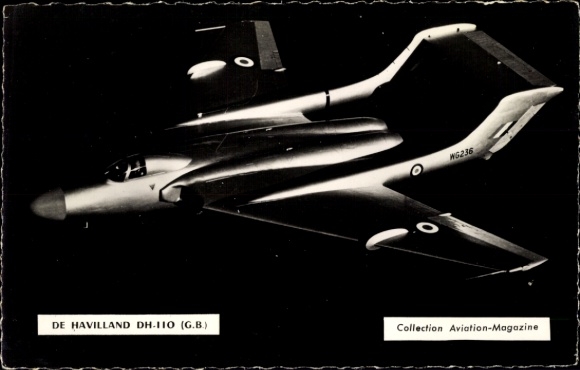 Postcard De Havilland DH.110, British fighter aircraft