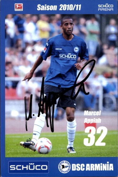 Autograph card footballer Marcel Appiah, DSC Arminia Bielefeld, autograph