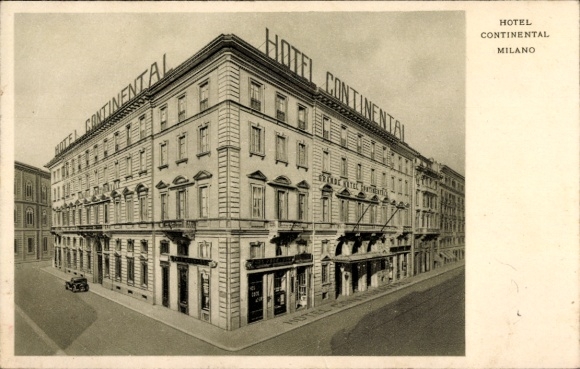Ak Milano Mailand Lombardia, Hotel Continental, Hotelbeschriftung,  