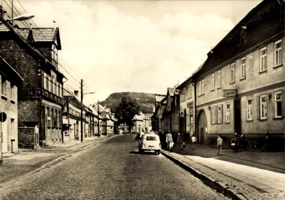 Postcard Uder in Eichsfeld Thuringia, Street of Unity, Car