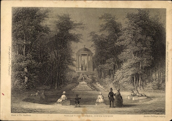 Artist Postcard Schwetzingen Baden Württemberg, Apollo Temple