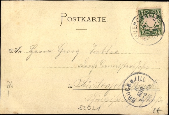 Postcard Grünwald in the district of Munich Upper Bavaria, Consee, landscape view