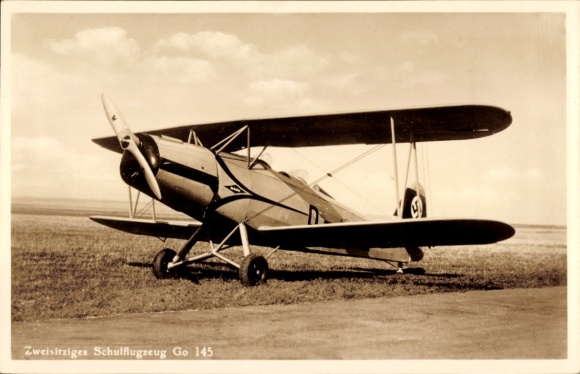 Postcard Two-seater trainer aircraft Gotha Go 145