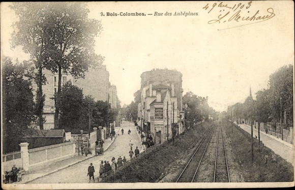 Ak Bois Colombes Hauts de Seine, Rue des Aubepines