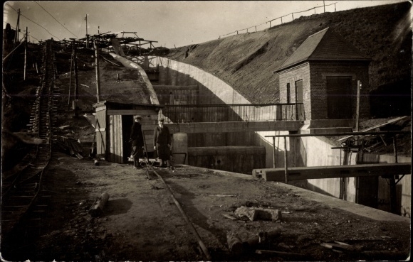 Photo Postcard Langenhessen Werdau in Saxony, section at the Koberbach dam in 1929