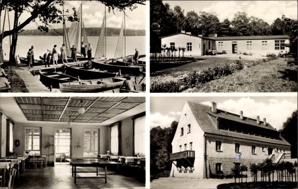 Ak Fredersdorf Vogelsdorf bij Berlijn, bedrijfsvakantiehuis Stienitzsee, zeilboten