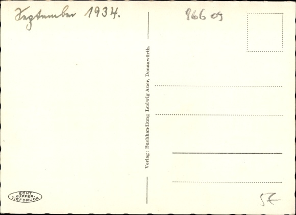 Postcard Donauwörth in Swabia Bavaria, Obere Reichstraße with Fuggerhaus, pharmacy