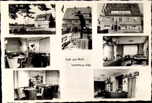 Postcard Lauenburg an der Elbe, Café zum Rufer, interior views