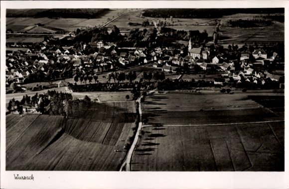 Postcard Bad Wurzach in Upper Swabia, aerial photograph