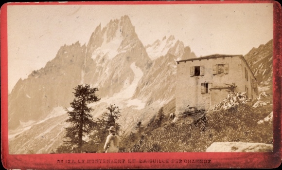 Visiting card Chamonix Mont Blanc Haute Savoie, Montenvert and the Aiguille des Charmoz